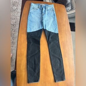 7 For All Mankind High Rise Blue and Black Jeans
